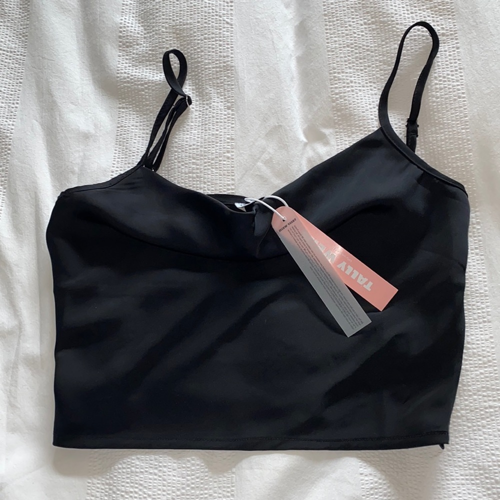 Tally Weijl black silky crop top Size XS